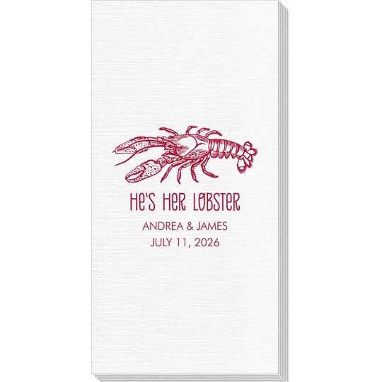 He's Her Lobster Deville Guest Towels